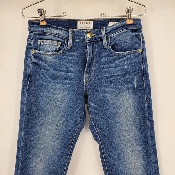 Frame Denim Le Boy Crop Zipper Hem Women's Denim Jeans Size 25 - Picture 5 of 12